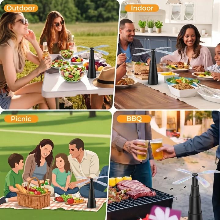 Fly Repellent Fan for Tables | Holographic Blades | Indoor & Outdoor Bug Repeller