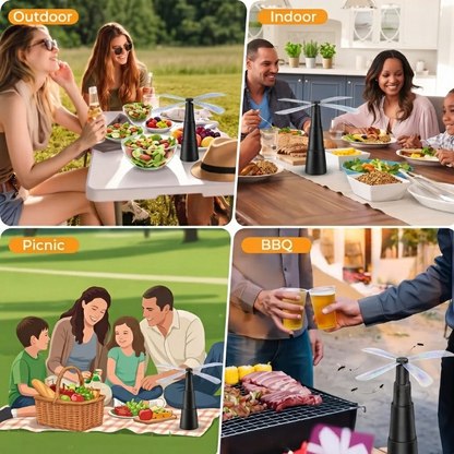 Fly Repellent Fan for Tables | Holographic Blades | Indoor & Outdoor Bug Repeller
